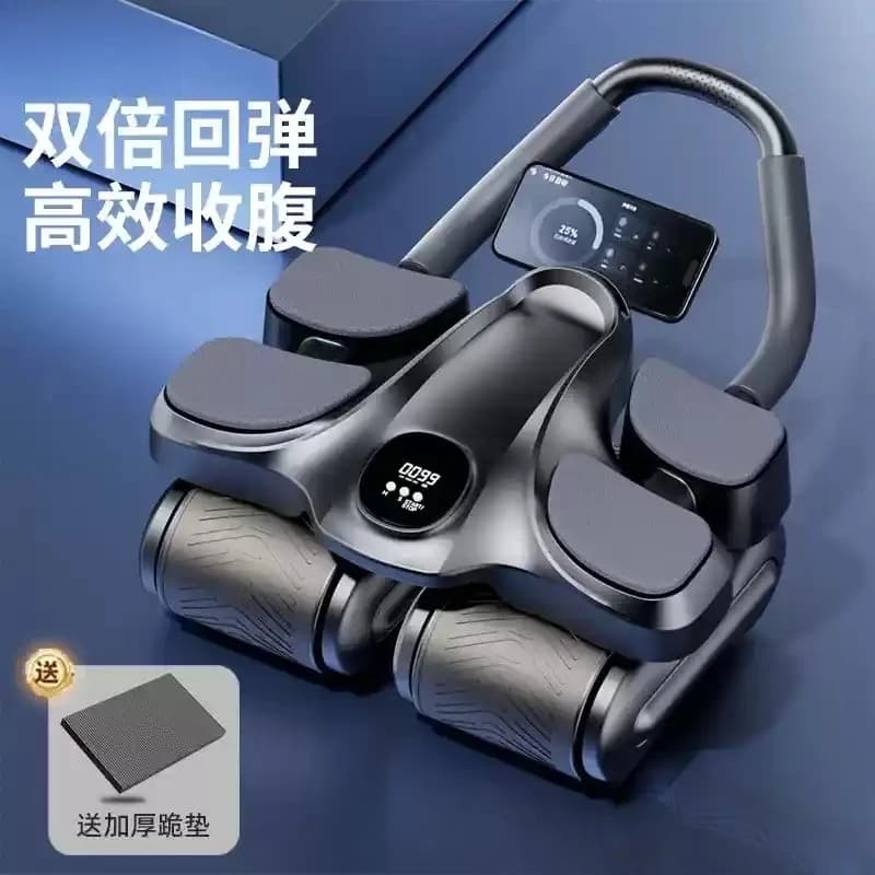 Four-Wheel Automatic Rebound Ab Roller Pilates Abdominal Trainer Waist Slimming Fitness Equipment