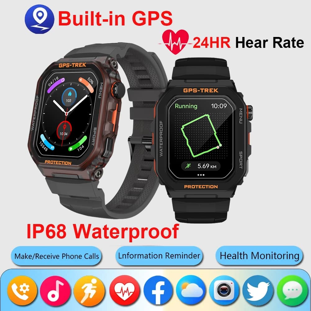 2025 New GPS Smart Watch Outdoor SPort GPS Integrated Smartwatch Fitness Tracker Bluetooth Call Watch for Xiaomi Huawei iPhone