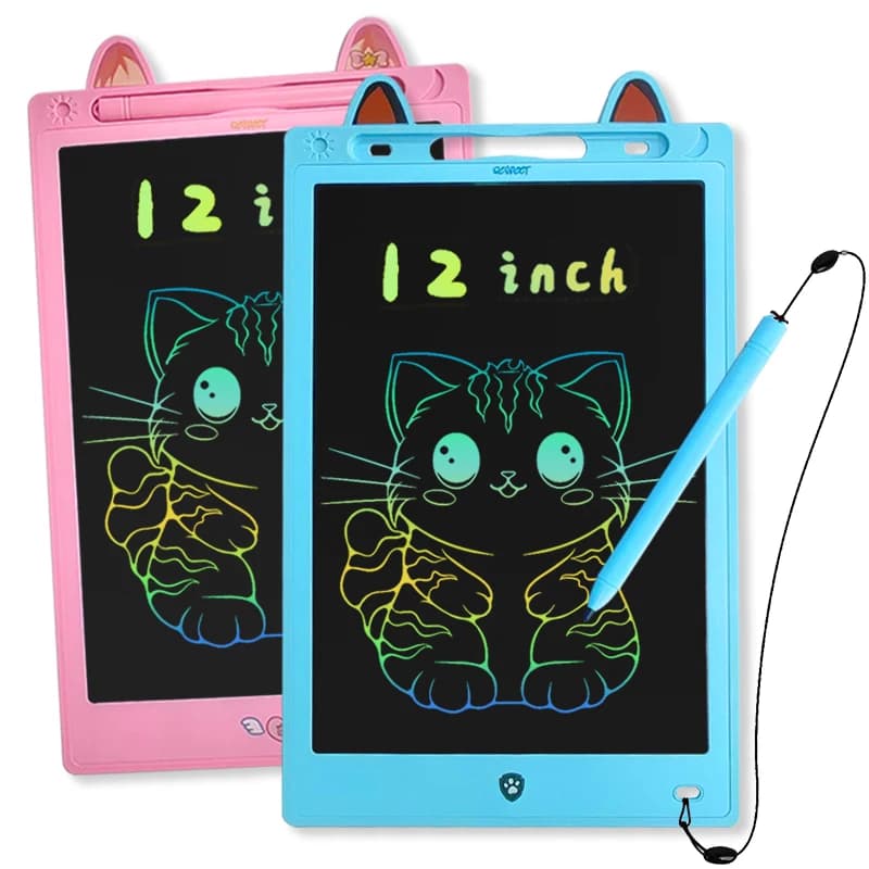 Nuovo 8.5 "/12" Tavolo da disegno LCD Tavoletta da scrittura per bambini Giocattoli educativi Montessori Cartoon Lavagna magica Compleanno Regalo di Natale