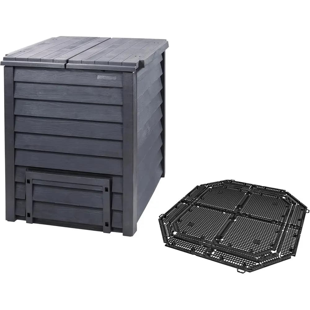 Compostiera Thermo-Wood Polyprone 600L, Contenitore per Compostaggio da Esterno, Quadrato, 80x80x100 cm, 20,5 kg, 2 Anni di Garanzia, Prodotto in [Paese di produzione]