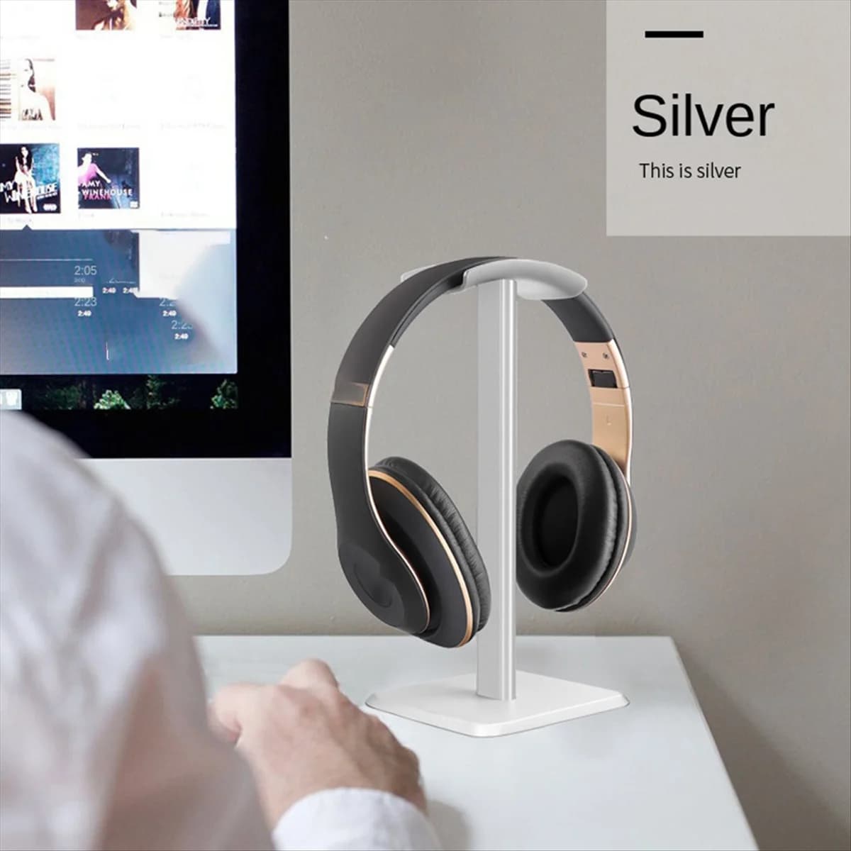 # 247J Game Headphone Support for Players White Play Headphone Hook (white)