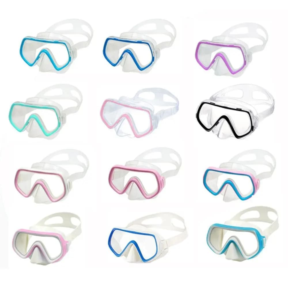 Occhialini da Nuoto per Bambini in Vetro PC con Copertura per il Naso, Maschera Subacquea Antiappannamento per Bambini, Ampia Visuale, Colori Vivaci, Occhialini da Snorkeling