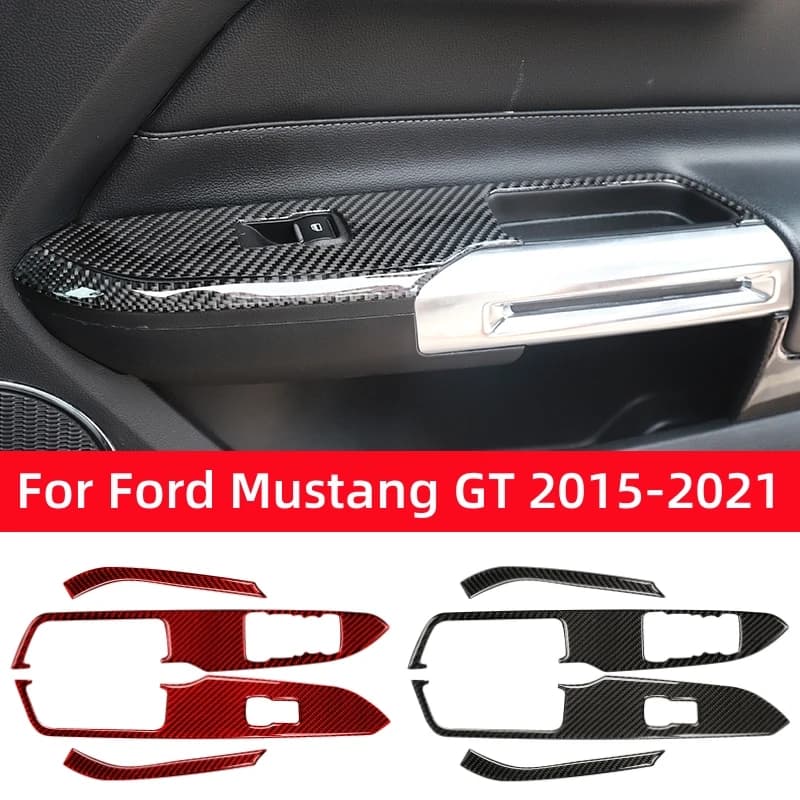 Accessories for Ford Mustang GT 2015-2021, Carbon Fiber Decorative Cover for Control Panel