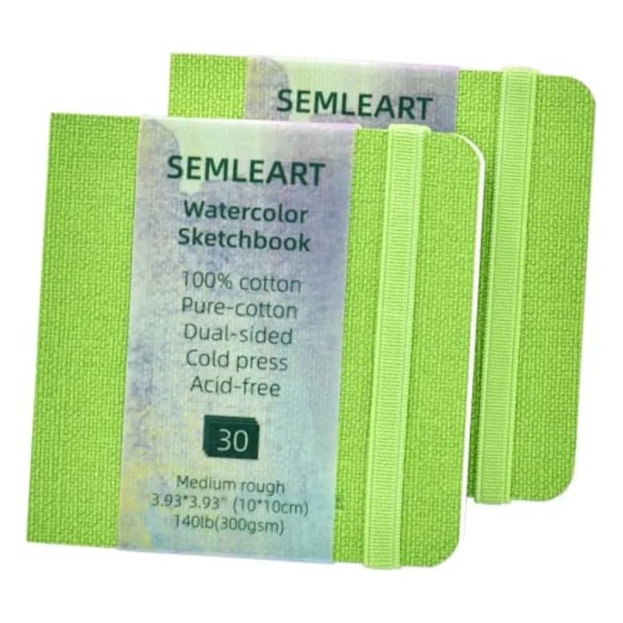 Watercolor Journal 2 Pack 60 Sheets, 3.93x3.93in, 140 lb/300 GSM Watercolor Sketchbook Cold Press Watercolor Paper Watercolor N