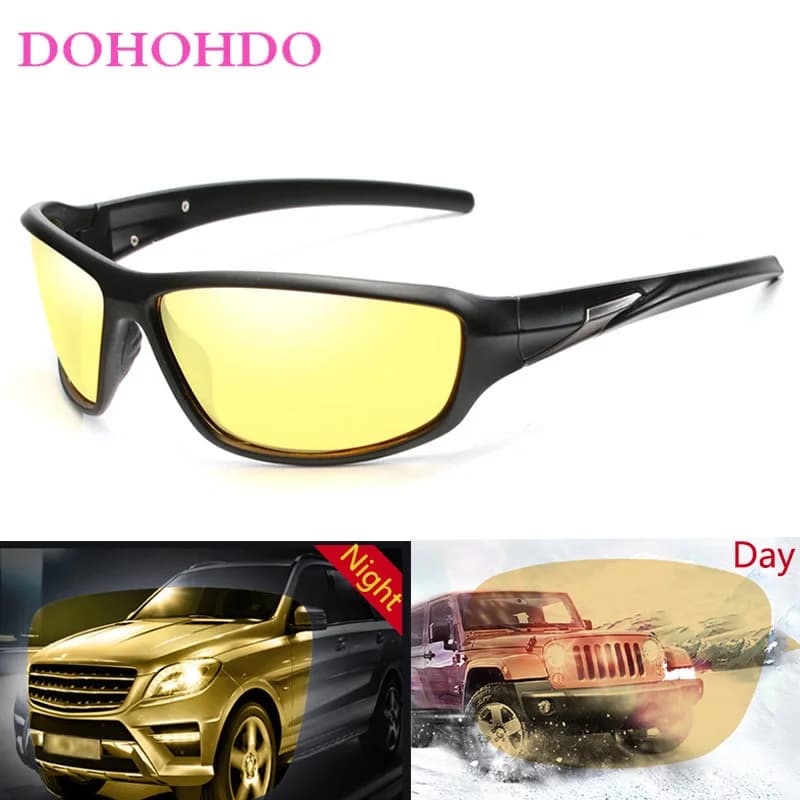 Occhiali da Sole Polarizzati Vintage di Design per Uomo e Donna, Visione Notturna, Antiabbagliamento per Guida all'Aperto, Protezione UV400