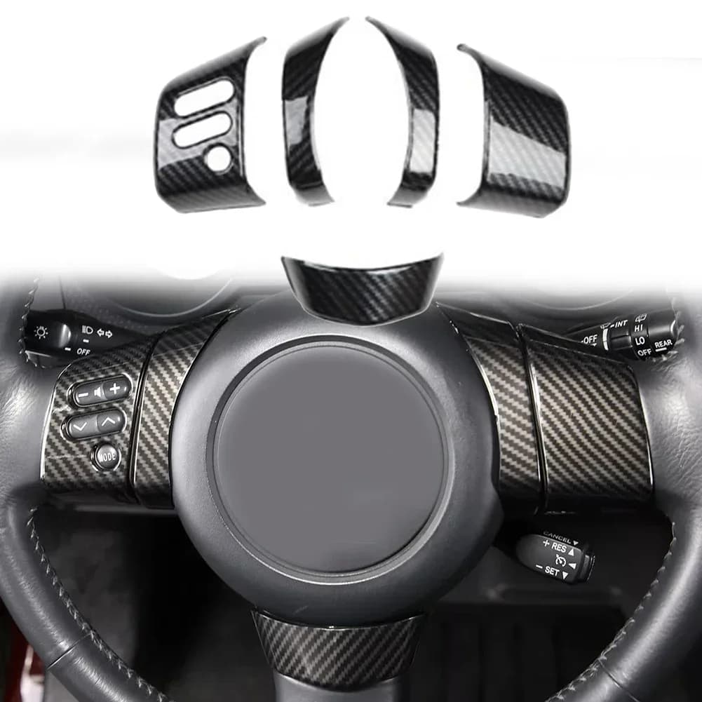 Abaiwai Steering Wheel Abs Carbon Fiber 3d Trim Bezel For Toyota Fj Cruiser 2007-2021 Car Styling Interior Decoration