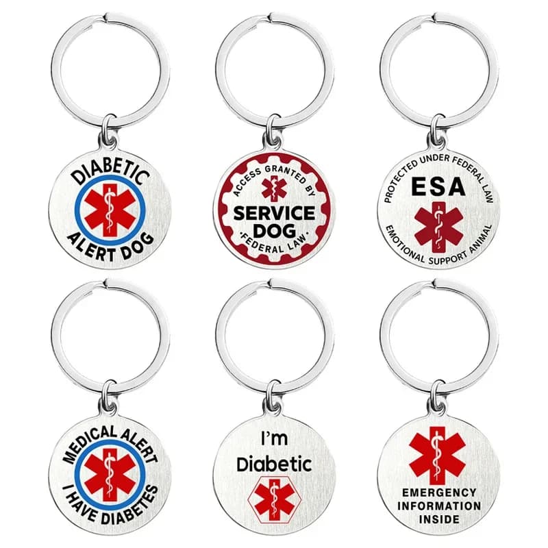 Service Pet ID Tag-supporto emotivo Animal (ESA) Red Medical Alert Symbol e protezione federale.