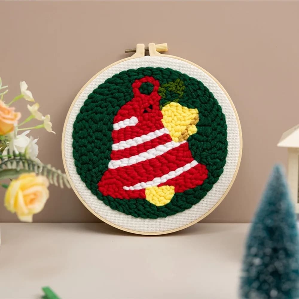 Merry Christmas Punch Needle Kit Handmade Yarn Art Beginner Embroidery Set Punch Needle Embroidery Handmade Art Decor