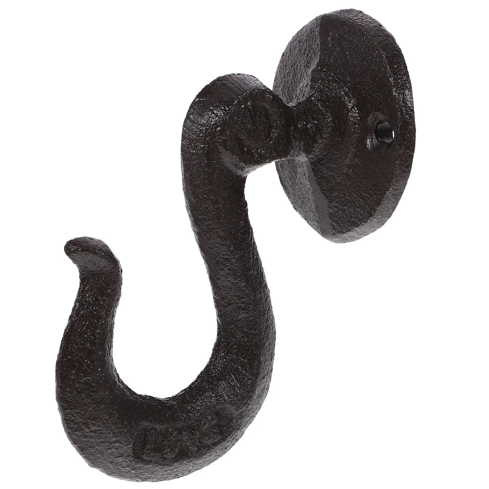 Vintage Cast Iron Wall Mount Hook Heavy Duty Garage Garden Balcony Utility Hanger for Tools Coats Towels Bags Hats Organization