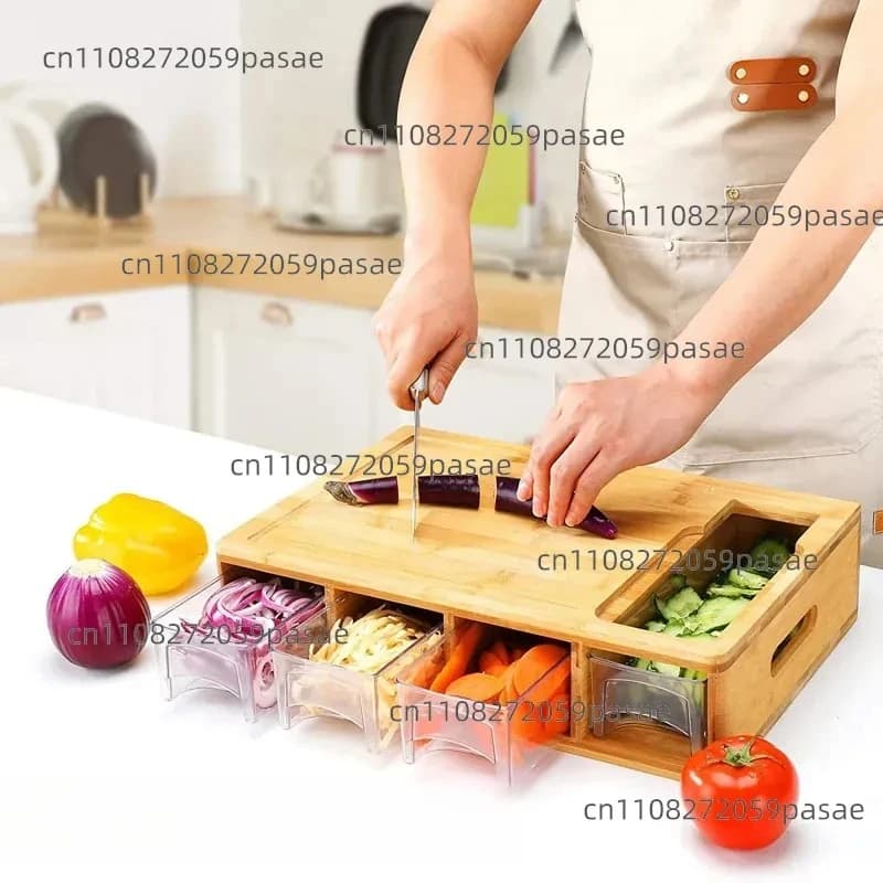 Factory direct sales Multifunctional classification Bamboo bamboo with drawer cutting board cutting board set Household