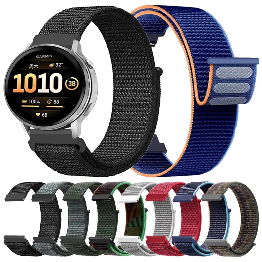 20mm 22mm cinturino in nylon per Garmin Venu sq 2 3 4 cinturino sportivo per Garmin Forerunner 165 645 265 570 Vivoactive 5 6 4 braccialetto intelligente