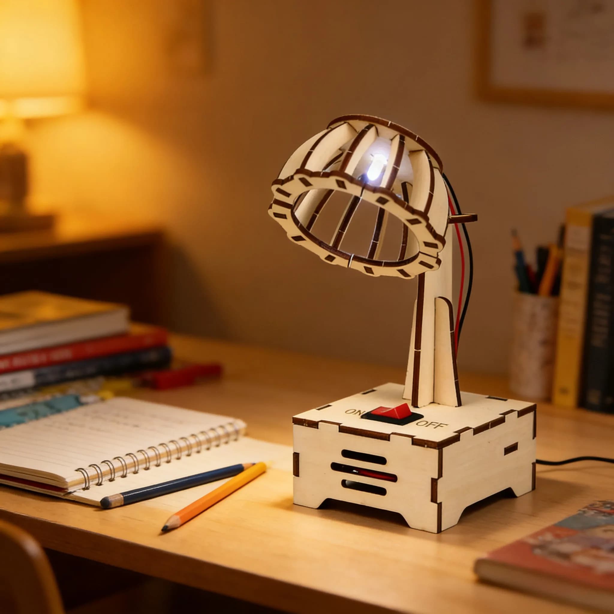 Modelli per esperimenti scientifici ed educativi per bambini, lampade da tavolo in legno fai-da-te per bambini, giocattoli assemblati a mano, regali fai-da-te per bambini