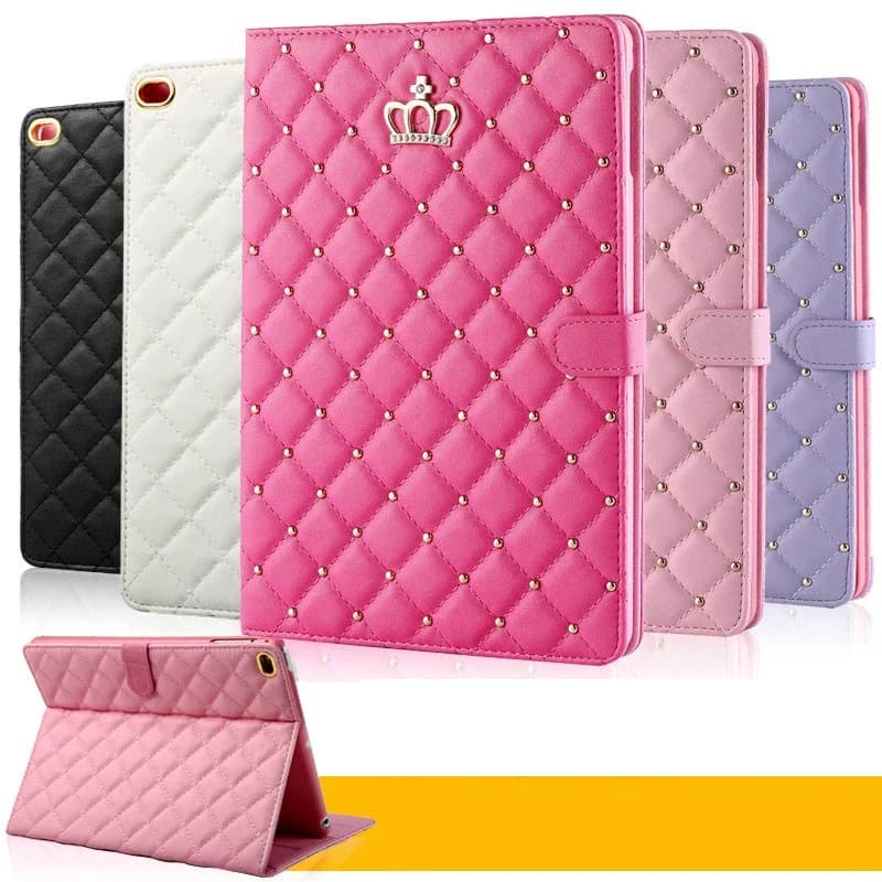 Tablet Case For iPad Air Pro 2024 2025 MINI 4 5 6 7 8 9 10th 11th Generation 9.7 10.5 10.9 10.2 11 inch Crown Diamond Cover