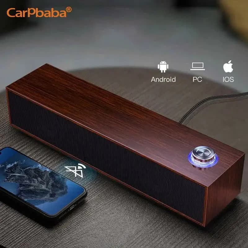 Carpbaba E350M Soundbar Home Theater altoparlante Bluetooth cablato Computer Subwoofer Echo Wall Desktop Soundbox in legno HiFi Stereo