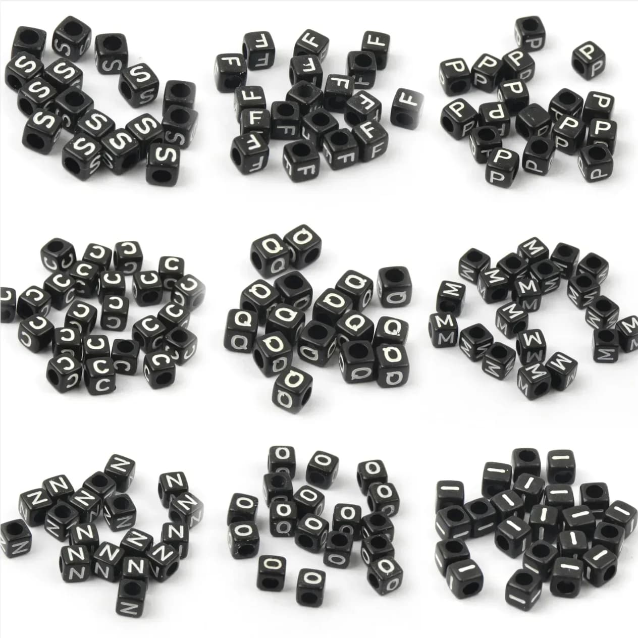 100-500 pz Acrilico AZ Lettera Perline Colore Nero Cubo Quadrato Alfabeto Perline Del Distanziatore Per Creazione di Gioielli Accessori Braccialetto Fai Da Te