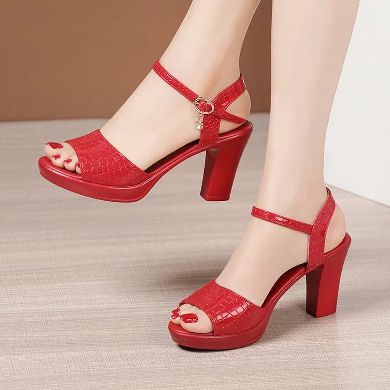 32-43 Sexy Peep Toe Scarpe estive da donna per il vestito Sandali con zeppa da donna Tacco alto Donna 2022 Nuovi sandali con plateau femminili