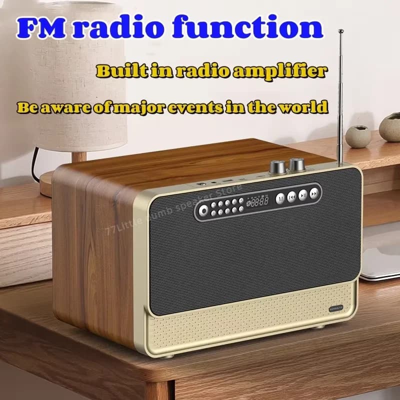 Wireless Bluetooth 5.0 Subwoofer with Dual Speakers, 100W High Power 3D Surround, FM Radio Hands-Free Call Microphone