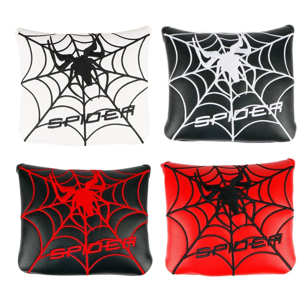Copricapo per putter da golf Spider Design, copertura per mazze in pelle PU premium, custodia impermeabile con chiusura magnetica, accessori da golf