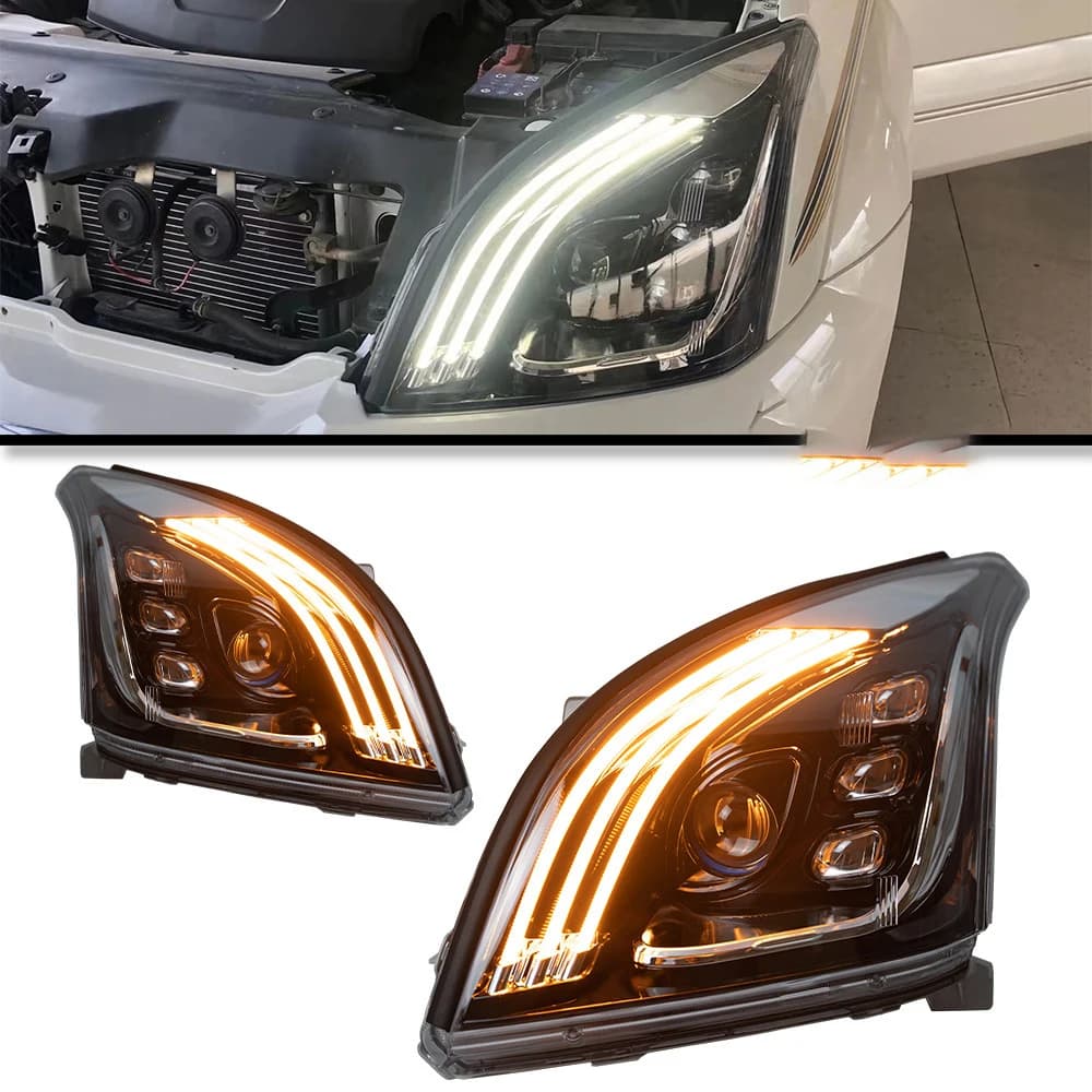 Nuovo Design Arcaico di Fari LED per Toyota LAND CRUISER PRADO FJ120 con Animazione di Avvio da Blu a Bianco