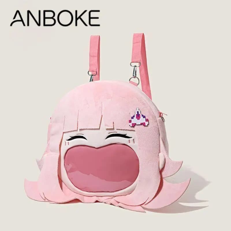 35Cm Danganronpa Nanami Chiaki Transparent Plush Zipper Backpack Adjustable Straps Doll Daily Necessities Storage Birthday Gifts