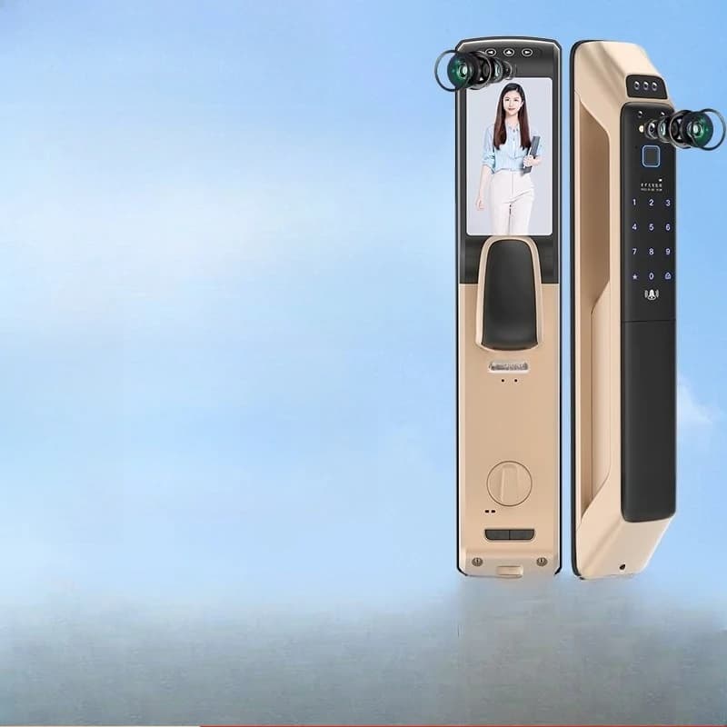 Serratura intelligente per esterni con riconoscimento facciale e impronta digitale, impermeabile