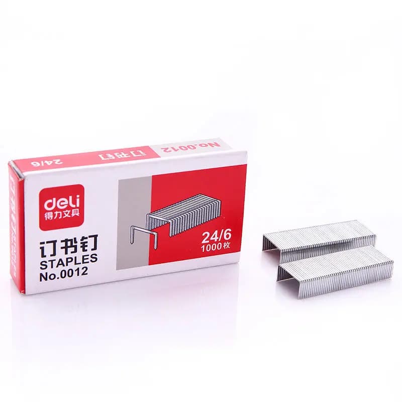 Deli 1000 pezzi in scatola 24/6 punti metallici cucitrice generale libro Nail School Office Supply studente cancelleria regalo strumento di rilegatura aziendale