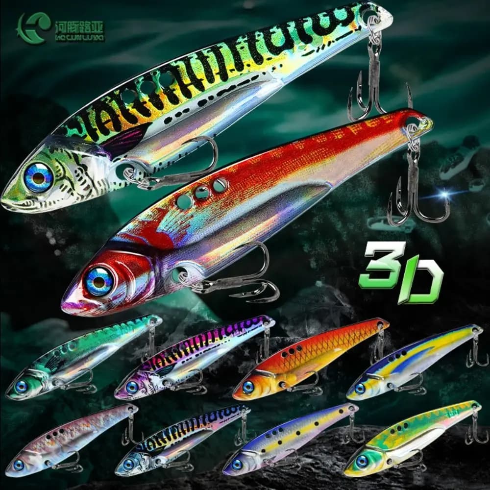 1 pz durevole 7g 10g 3D richiamo di pesca in metallo Jigging attrezzatura da pesca in mare affondamento occhi 3D esche artificiali all'aperto attrezzatura da pesca