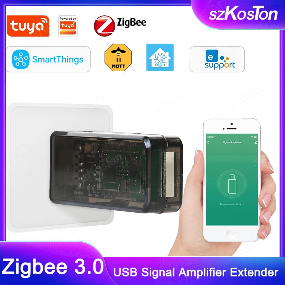Ripetitore di Segnale Tuya ZigBee 3.0 USB, Amplificatore ed Estensore di Segnale Compatibile con Home Assistant, ZigBee2MQTT, Tasmota e App eWeLink