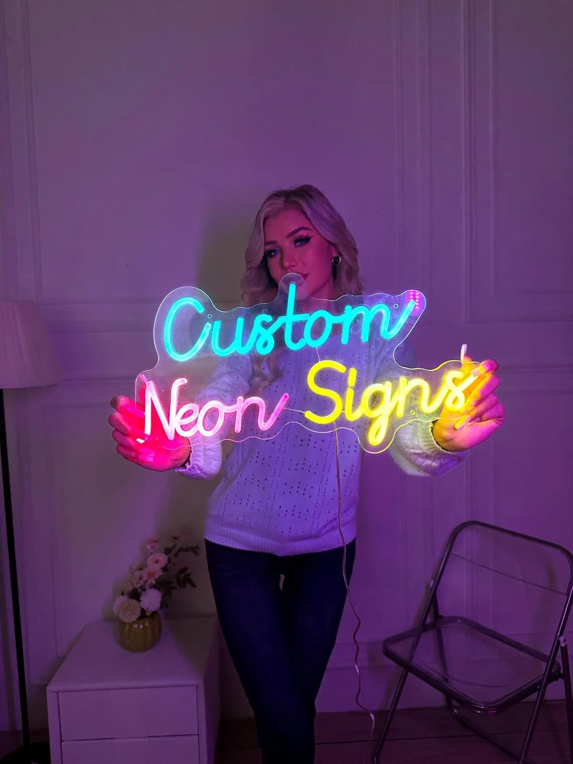Insegna al neon personalizzata Luce al neon a led personalizzata per la decorazione della parete Home Party Bar Caffè Nome Logo aziendale Design Lampada per unghie Negozio