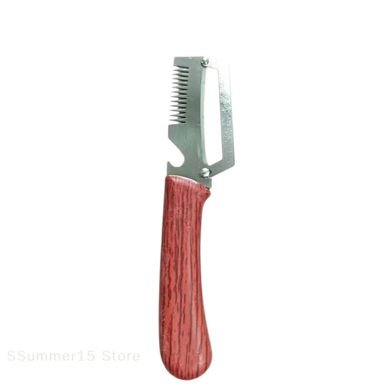 【R】2-in-1 Stainless Steel Serrated Peeling Knife Premium Vegetable Peeler With Plastic Handle And Bottle Opener Kitchen Tool