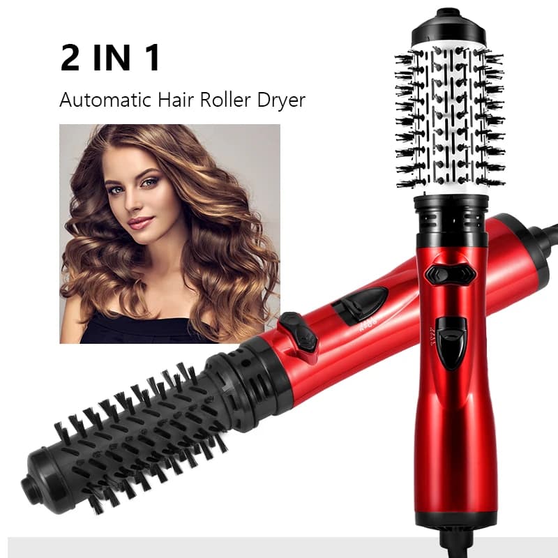 Spazzola ad Aria Calda Multifunzione Rotante Automatica, Asciugacapelli Ionico Portatile, Styler per Capelli, Pettine Massaggiante per il Cuoio Capelluto, Spazzola Arricciacapelli