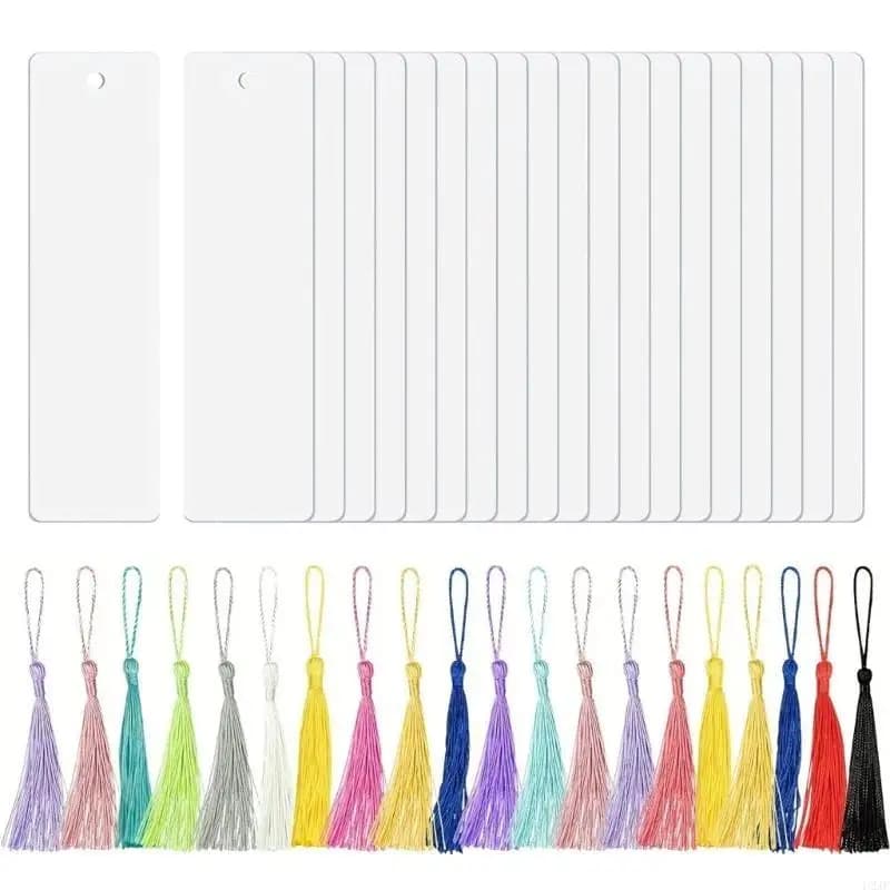 Segnalibri vuoti a sublimazione entrambi i lati con nappe fluenti Set regalo fatto a mano Accessori per lettori Strumento