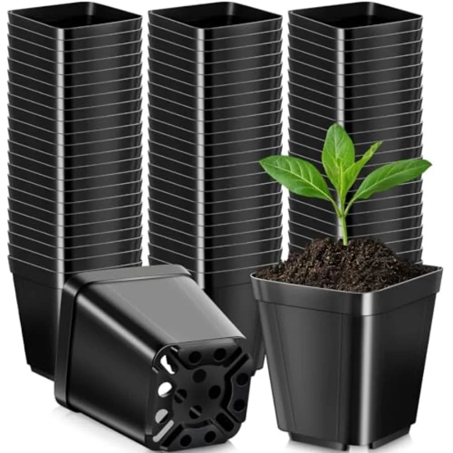 Confezione da 500 Vasi Quadrati da 2 Pollici, Piccoli Vasi in Plastica per Semenzai con Fori di Drenaggio, Mini Fioriere per Giardino Esterno