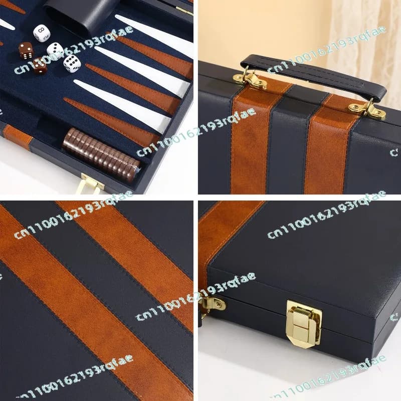 15 Inches Travel Size Leather Backgammon Board Game