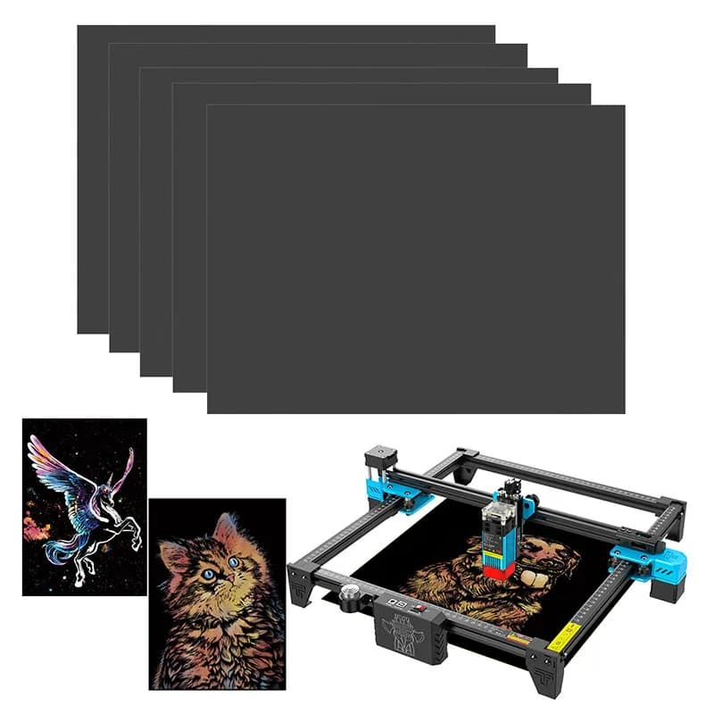 Carta artistica a gratta e vinci effetto arcobaleno Magic Color per incisione laser 18,3 cm x 12,7 cm, colore casuale, per incisione laser TTS-55, regalo fai da te per disegno