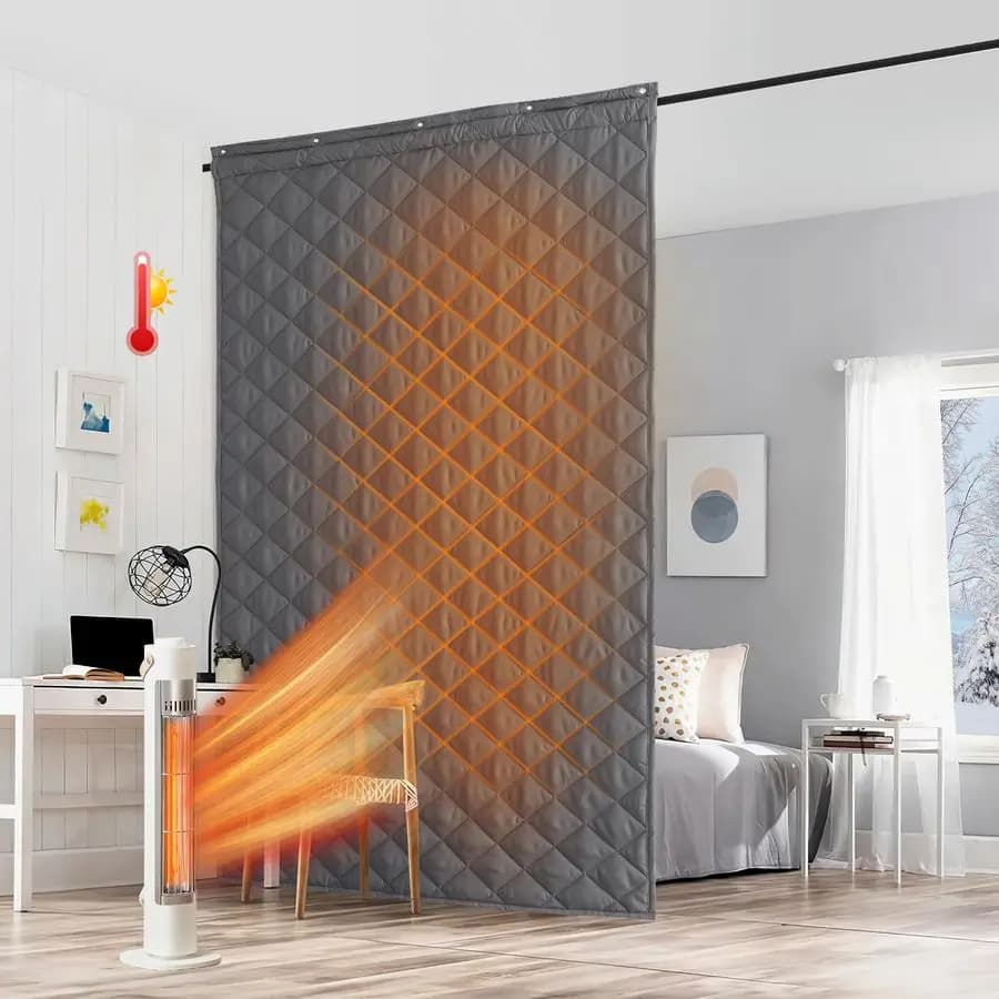 Thermal Insulating Tent Large Grigia for Winter, Acoustic Insulation for Windows, Divider for Rooms, for Doors with Air Current, Semi-trailer, Lavanderie, Acoustic Environments