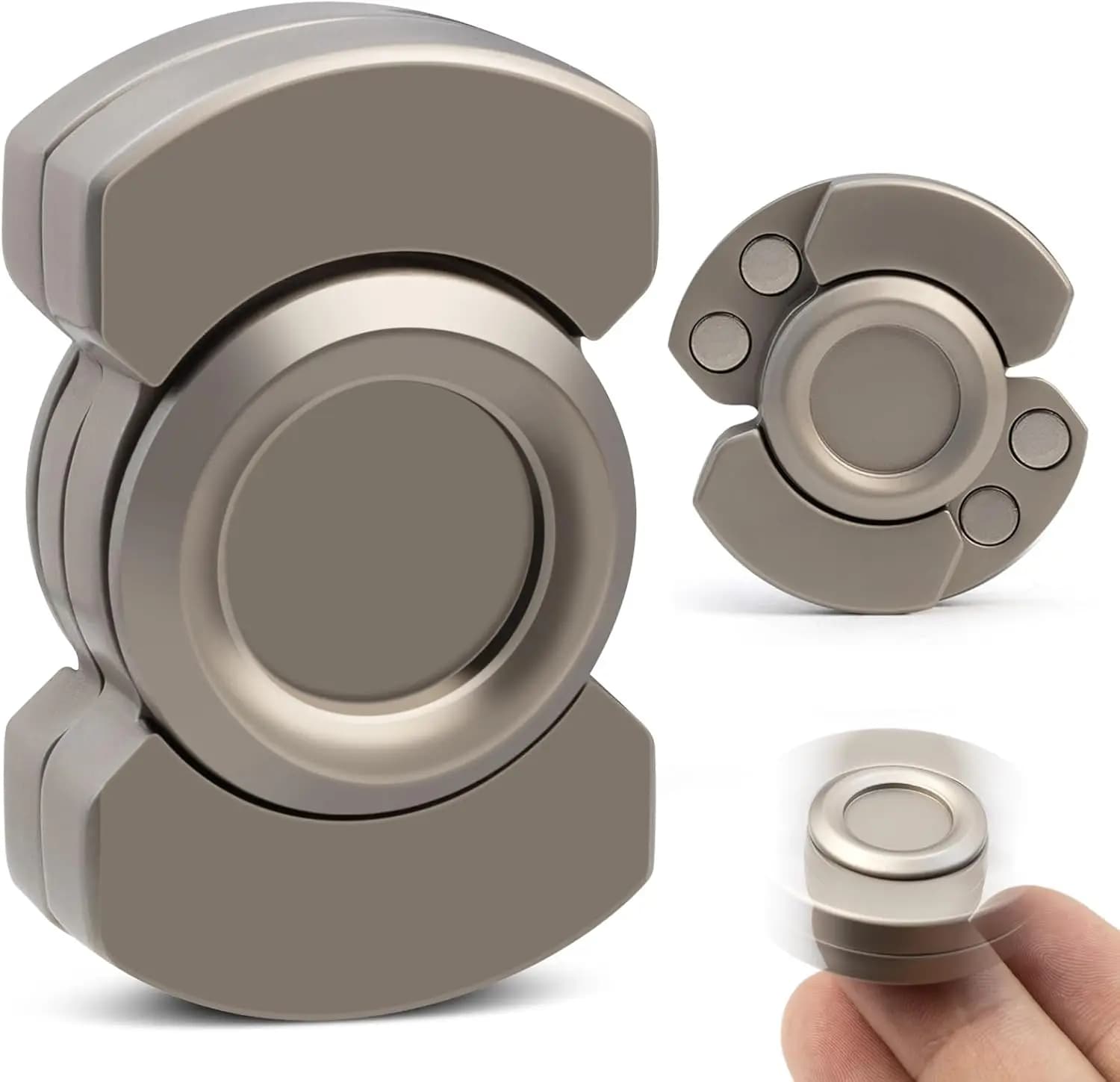 Giocattolo Magnetico 3-in-1: Spinner, Slider e Clicker per Alleviare lo Stress e Migliorare la Concentrazione - Argento