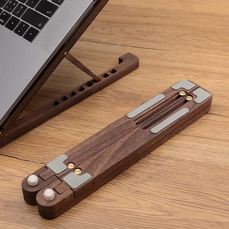 Supporto per Laptop portatile supporto per Laptop in legno supporto per Tablet per Computer supporto per Base di raffreddamento da tavolo pieghevole regolabile a 8 angoli