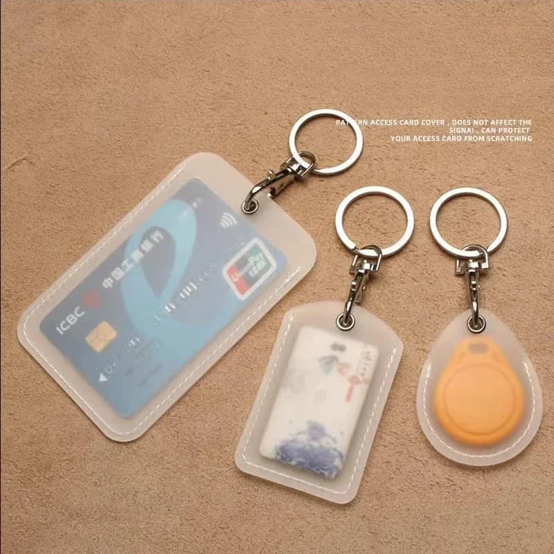 Porta carte bus trasparente con portachiavi Comode carte d'identità Borse per carte IC Custodie protettive per carte di accesso