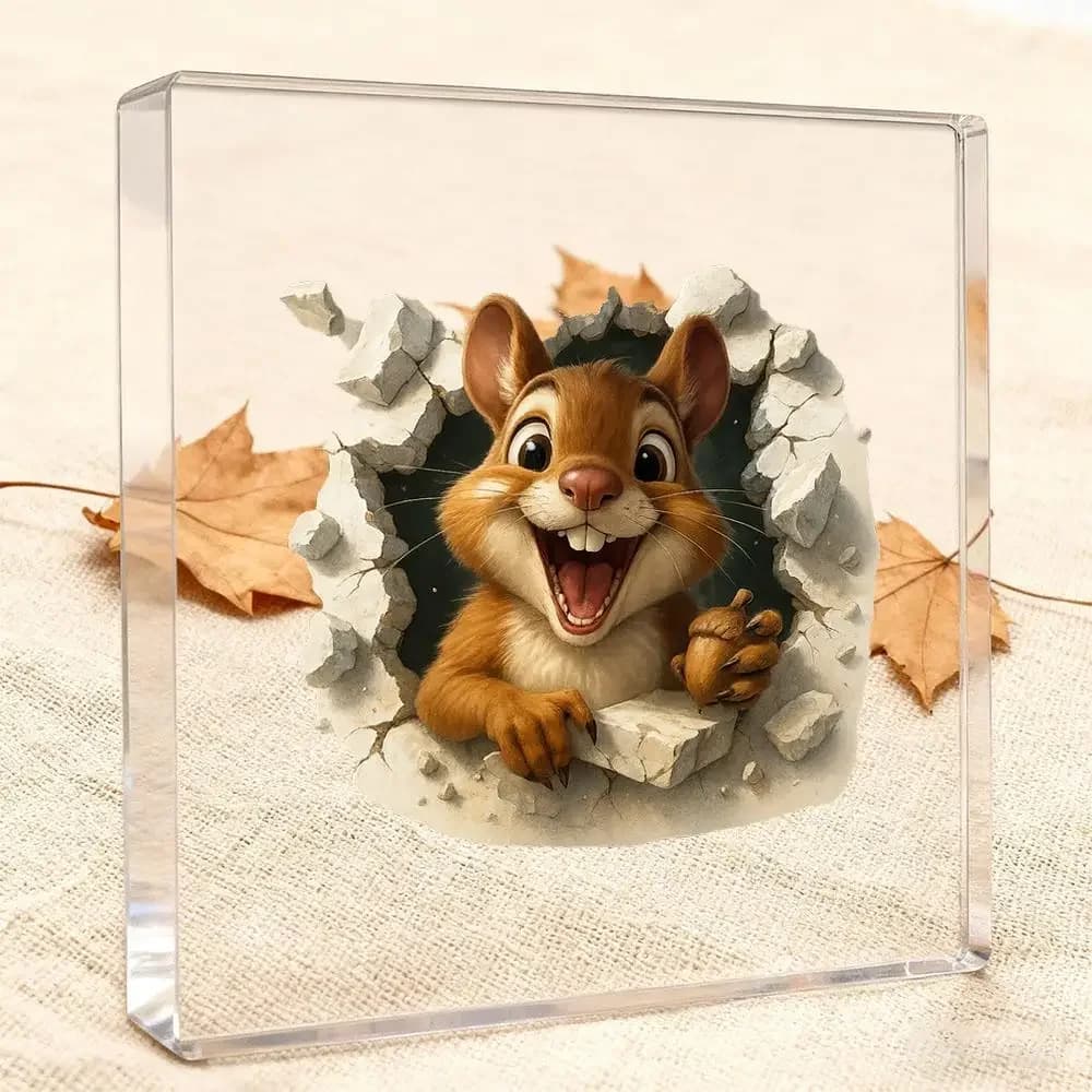 CIFBUY Acrylic Coaster Set Clear Funny Water Bottle Coasters 2D Transparent Irregular Square Thin Desk Decor for Women Office
