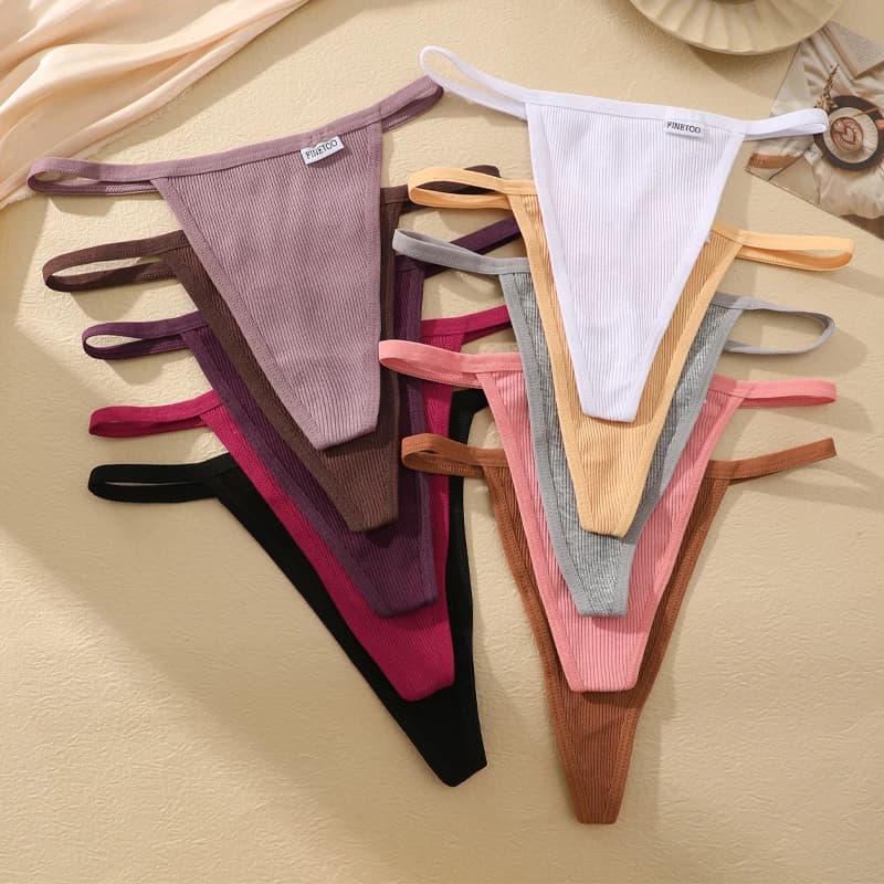 1PC Cotton Thongs woman Seamless panties women Sexy Low-waist Underwear Solid G-string Breathable Thongs T-back Female Lingerie