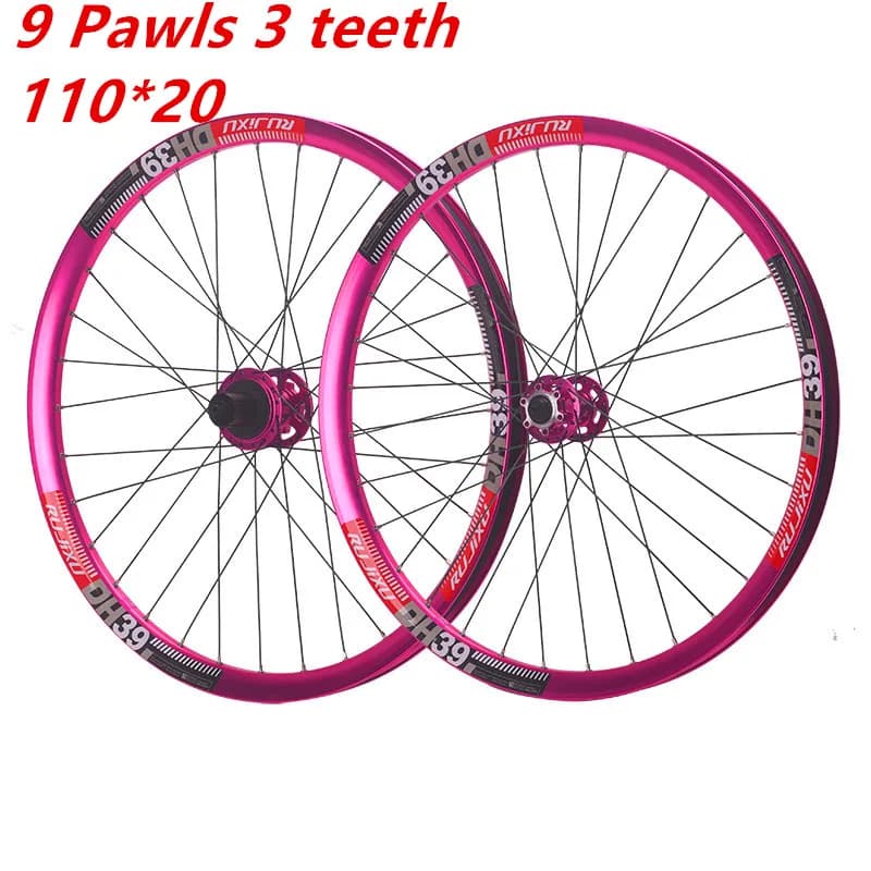 MTB 9 nottolini, set di ruote MTB RUJIXU con cerchio largo a 3 denti, 110x20mm, AM, DH, 39mm, 26, 27,5, 29er, 148, 142, 135mm, set di ruote per bicicletta QR