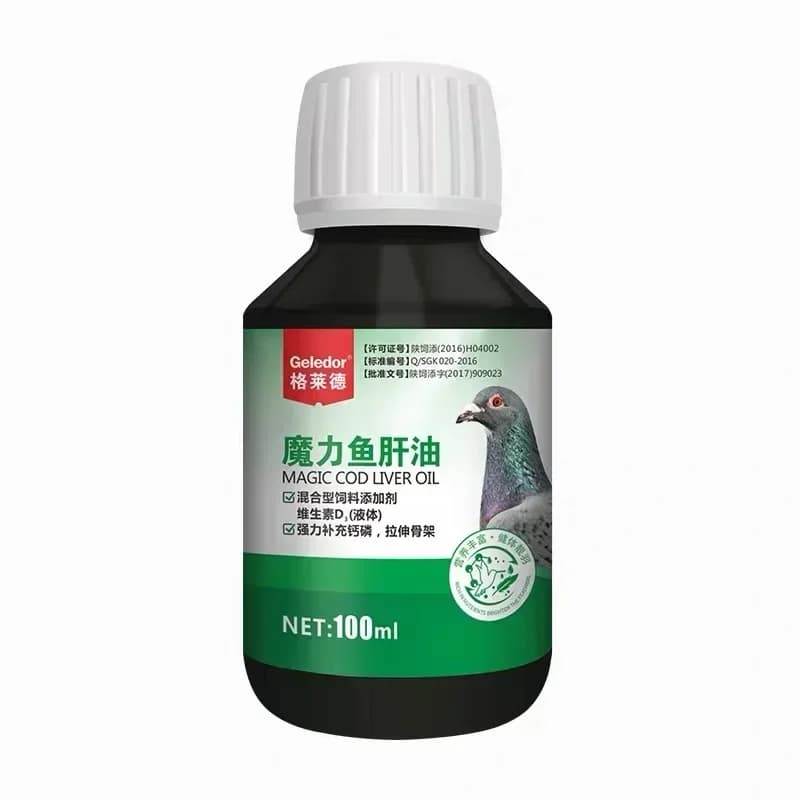 Integratore di olio di fegato di merluzzo di piccione da 100 ml, con vitamine A e vitamine D3 per supporto digestivo e muscolare