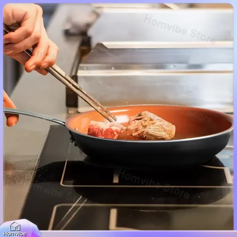 8pcs Durable Aluminum Non Stick Frying Pan Set Round Cooking Pan for Kitchen Use Heat Resistant Scratch Proof Healthy