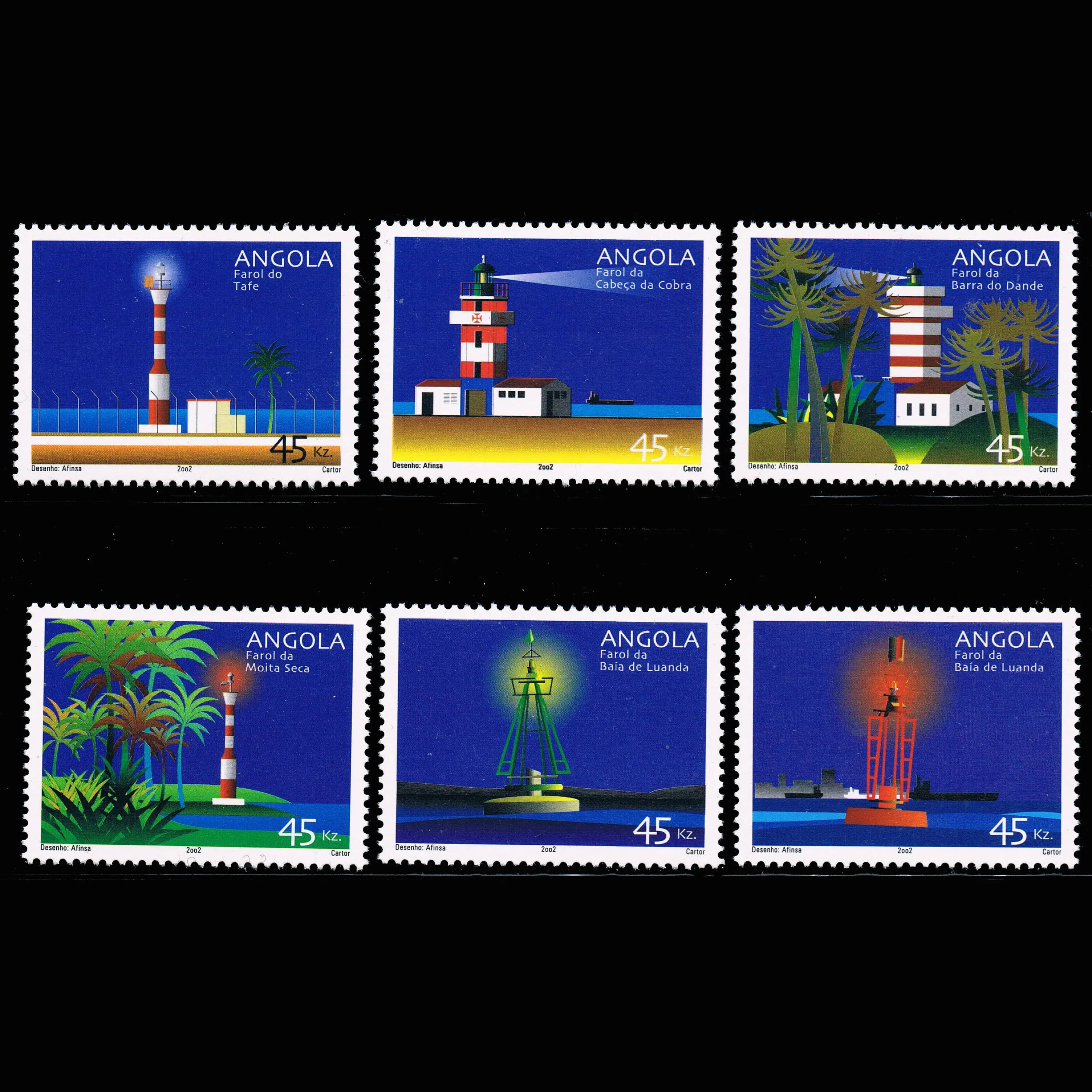 Angola Post Stamps Postage Year 2002 Sea Lighthouse Building Full Set 6 New Collectible Postage Stamps Material For Scrapbooking