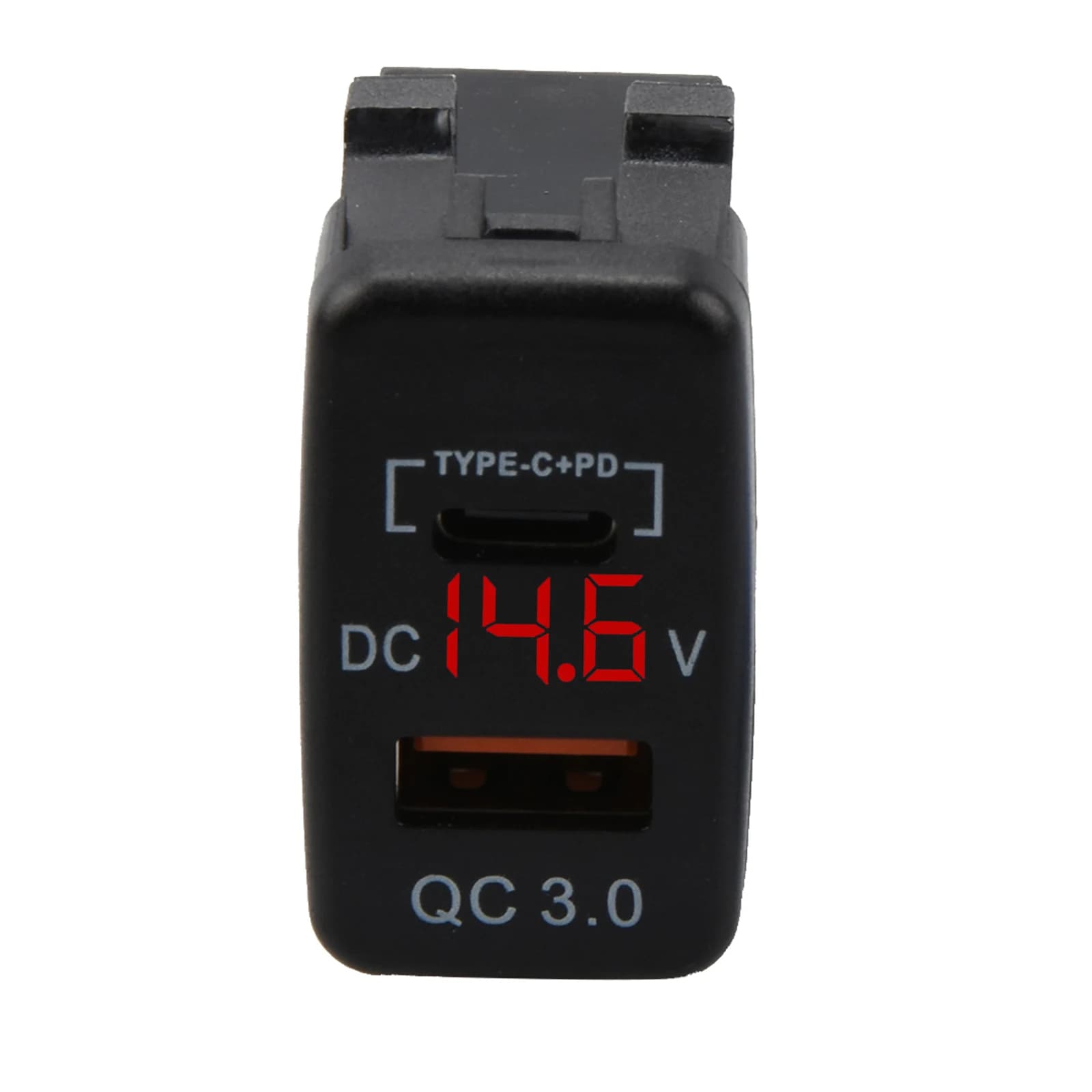 Per caricabatteria da auto Toyota presa USB ricarica rapida doppio USB e PD QC3.0 porta tipo C adattatore di alimentazione con monitor di tensione LED digitale