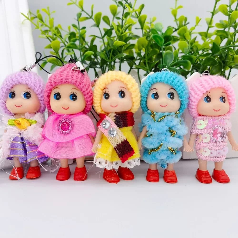 5 pz 8cm Mini cappello ragazza bambola giocattoli colorato pagliaccio cellulare ciondolo bambole regalo di nozze smalto bambola accessori poupee blythe
