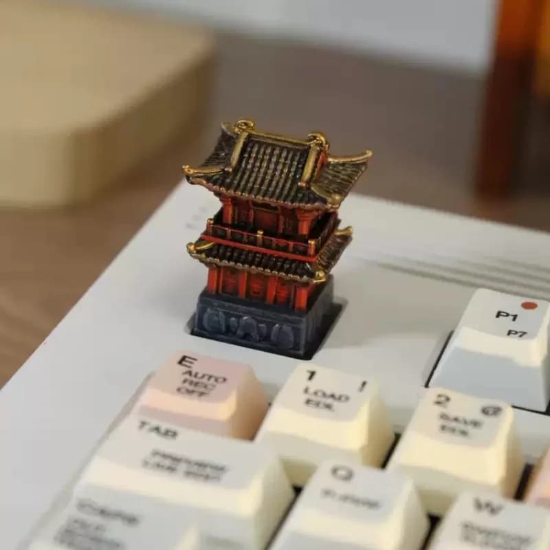 PC Gaming Gift Custom Artisan Keycap Black Myth: Wukong God of Wealth Temple 3D Printed Resin Mechanical Keyboard Point Keycap