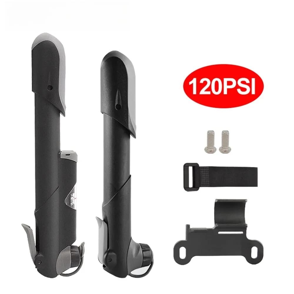 1Set Mini Portable Bike Pump with Pressure Gauge AV/FV Valve Inflator for MTB Outdoor Cycling