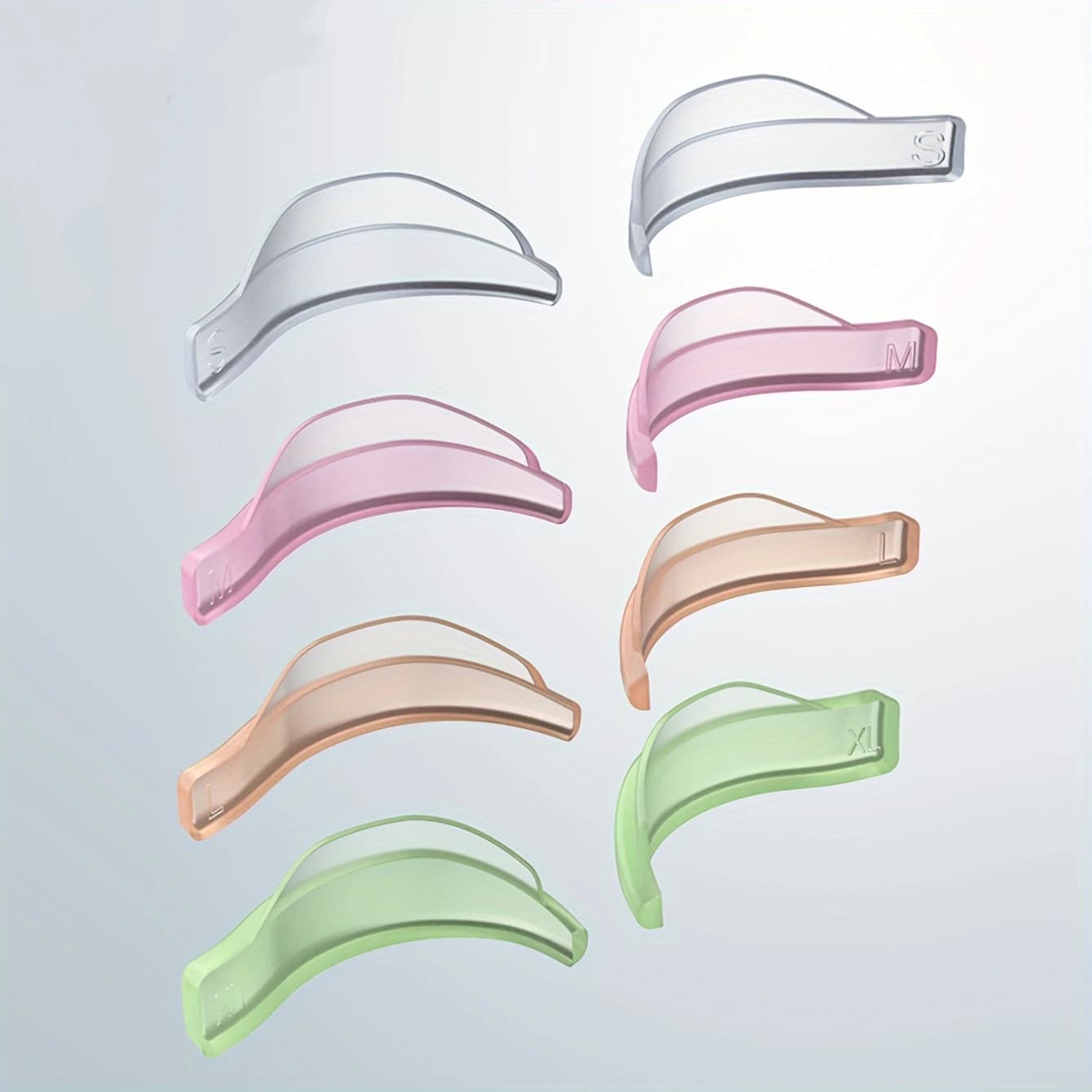 Set of 4 Silicone Bearing Paia for Lash Lift, Gelatin Style, Self-adhesives, for Permanent Eyelash